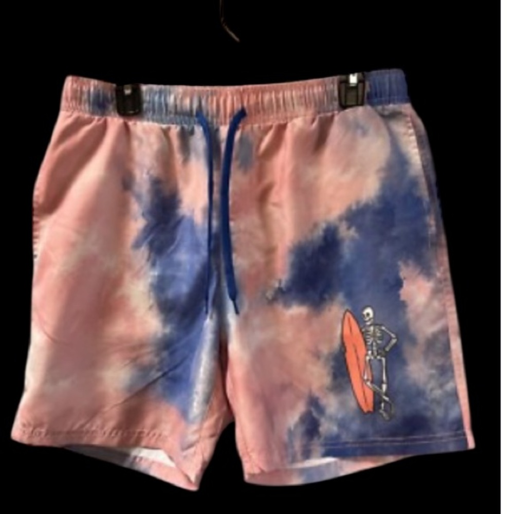 🆕 Chemistry UPF +50 Tie Dye Board Shorts Skeleton Surfing